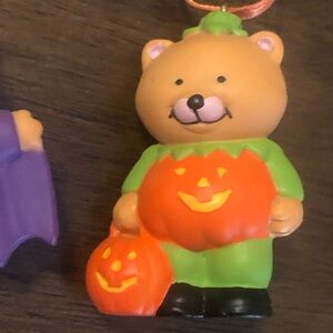 Vintage Mini Avon Halloween Ornaments LOT Teddy Bear Pumpkin Witch Dracula